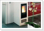 Unitherm Schornstein mit integriertem Ofen für Scheitholz
